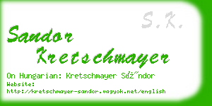 sandor kretschmayer business card